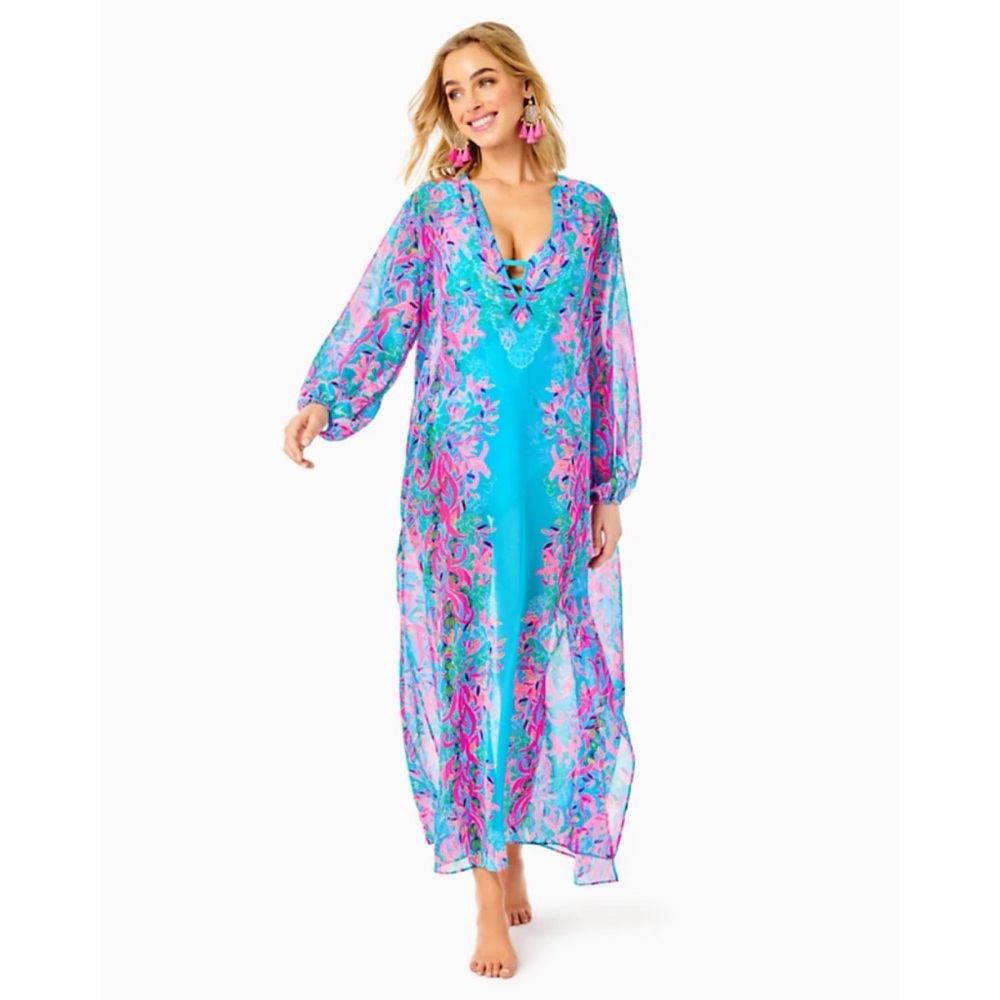Lilly Pulitzer Frey XXS/XS Seaweed Samba Maxi Dress Swimsuit Coverup